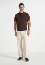 Bryn - Luxe Knitted Polo Top - Brown