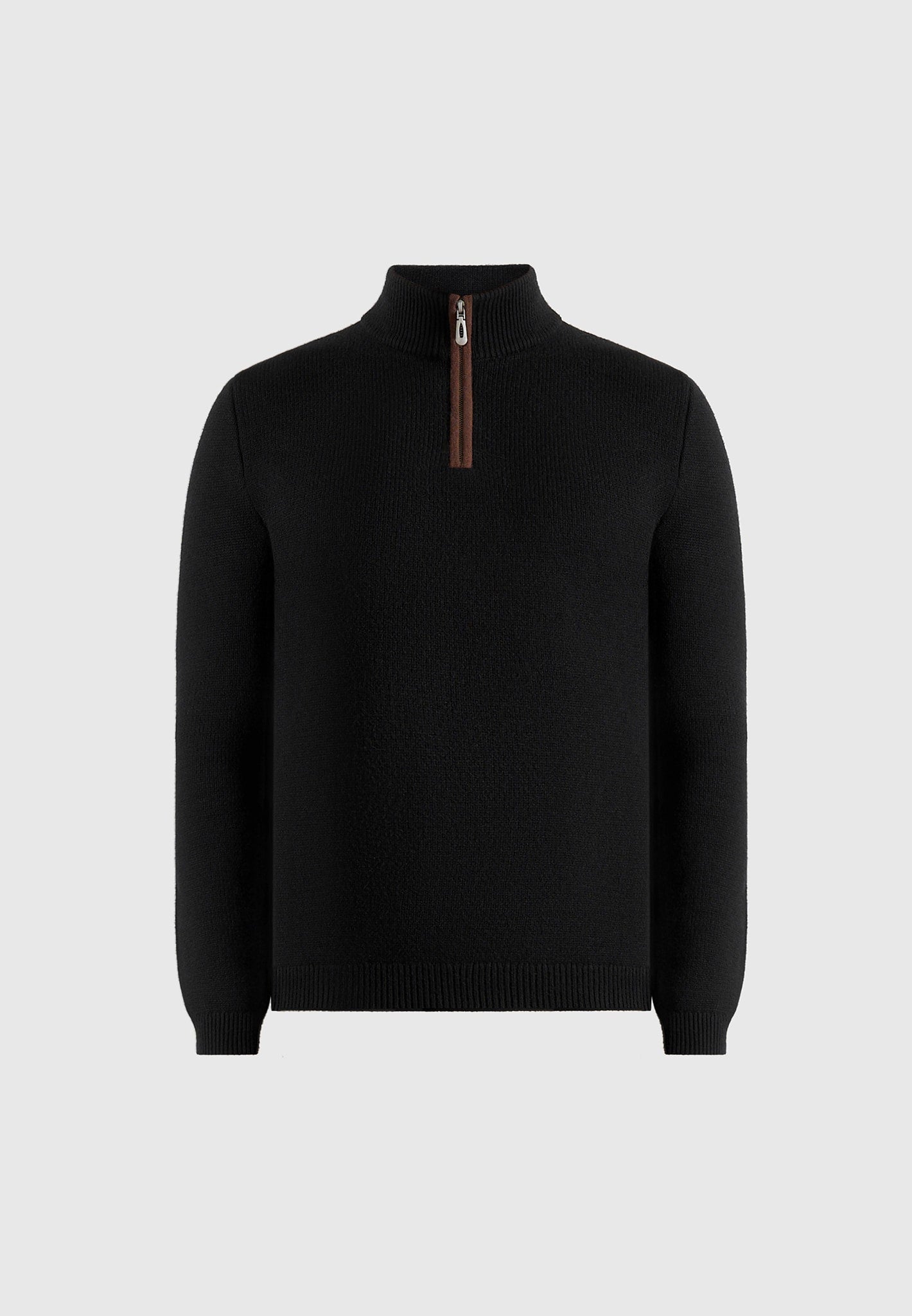 Torin - Quarter Zip Knit Jumper - Black