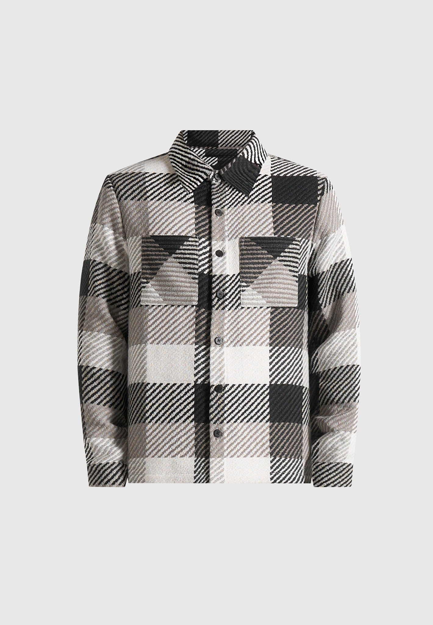 Rune - Unisex Check Overshirt - Black