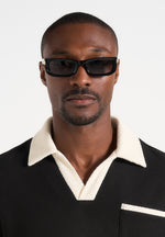 Milan - Curved-Frame Sunglasses - Black