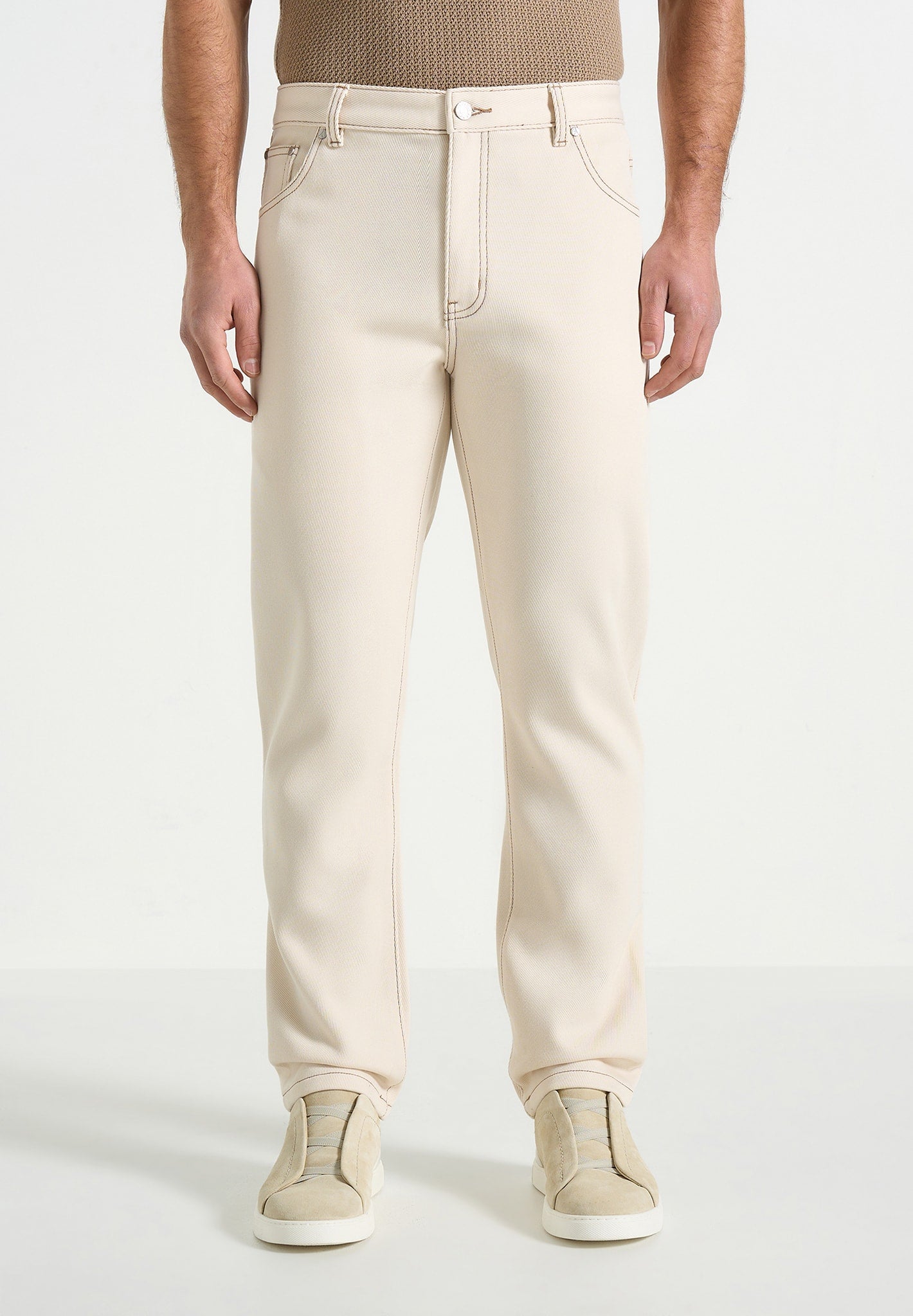 DN001 - Tapered Fit Jeans - Cream 