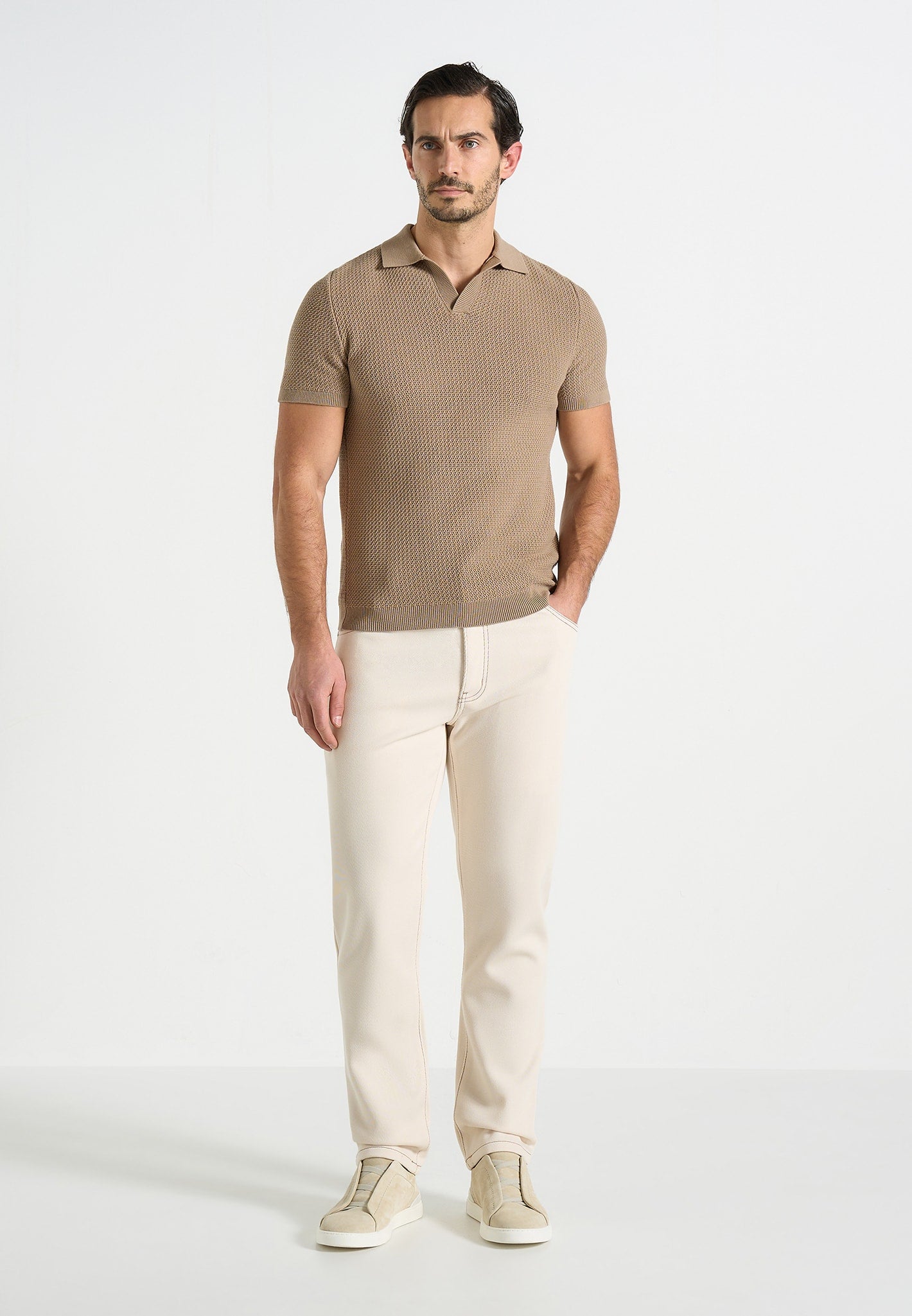 DN001 - Tapered Fit Jeans - Cream 