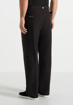 Pierre - Relaxed Fit Pleated Tailored Trousers - Black