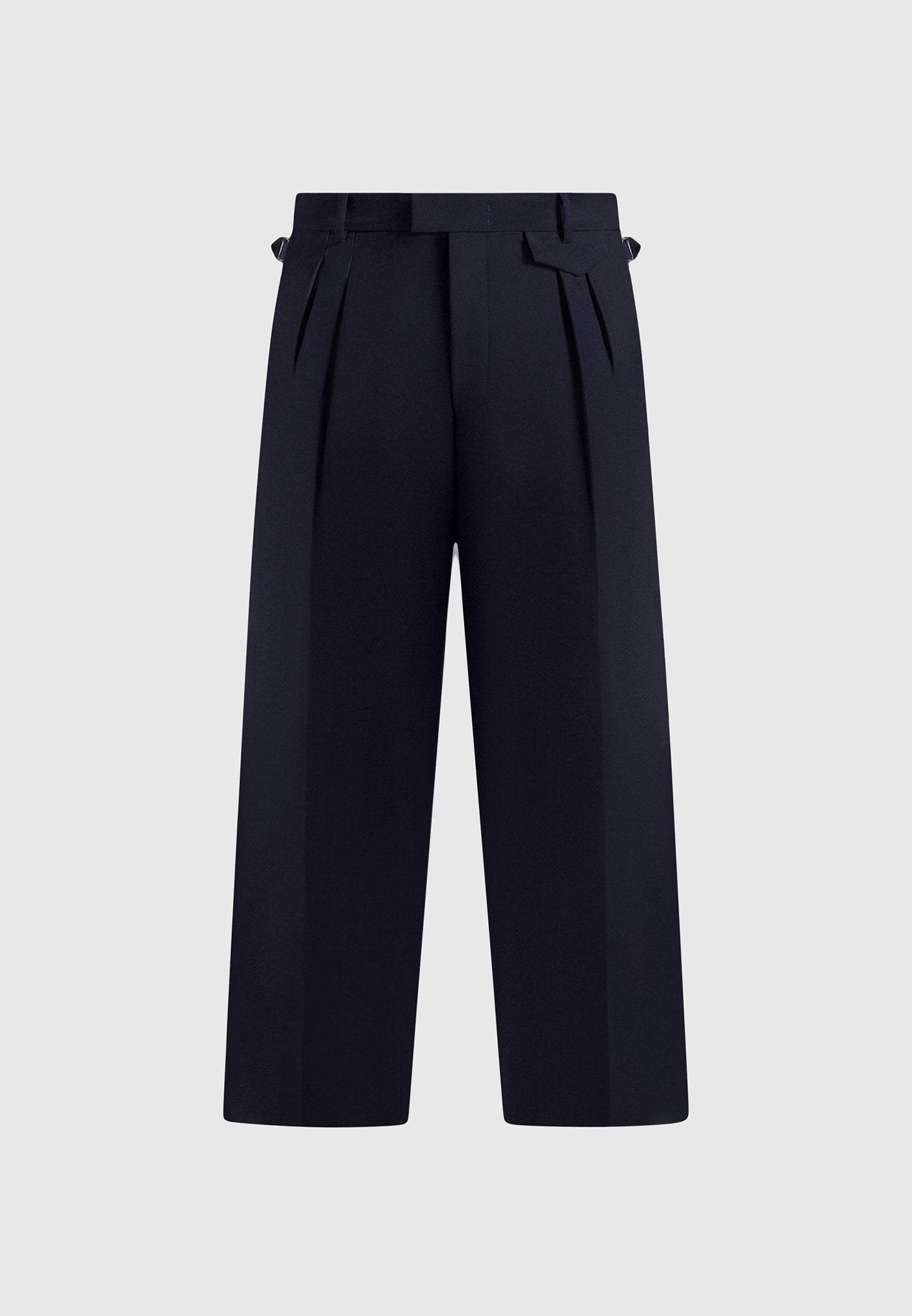 Pierre - Relaxed Fit Pleated Tailored Trousers - Navy