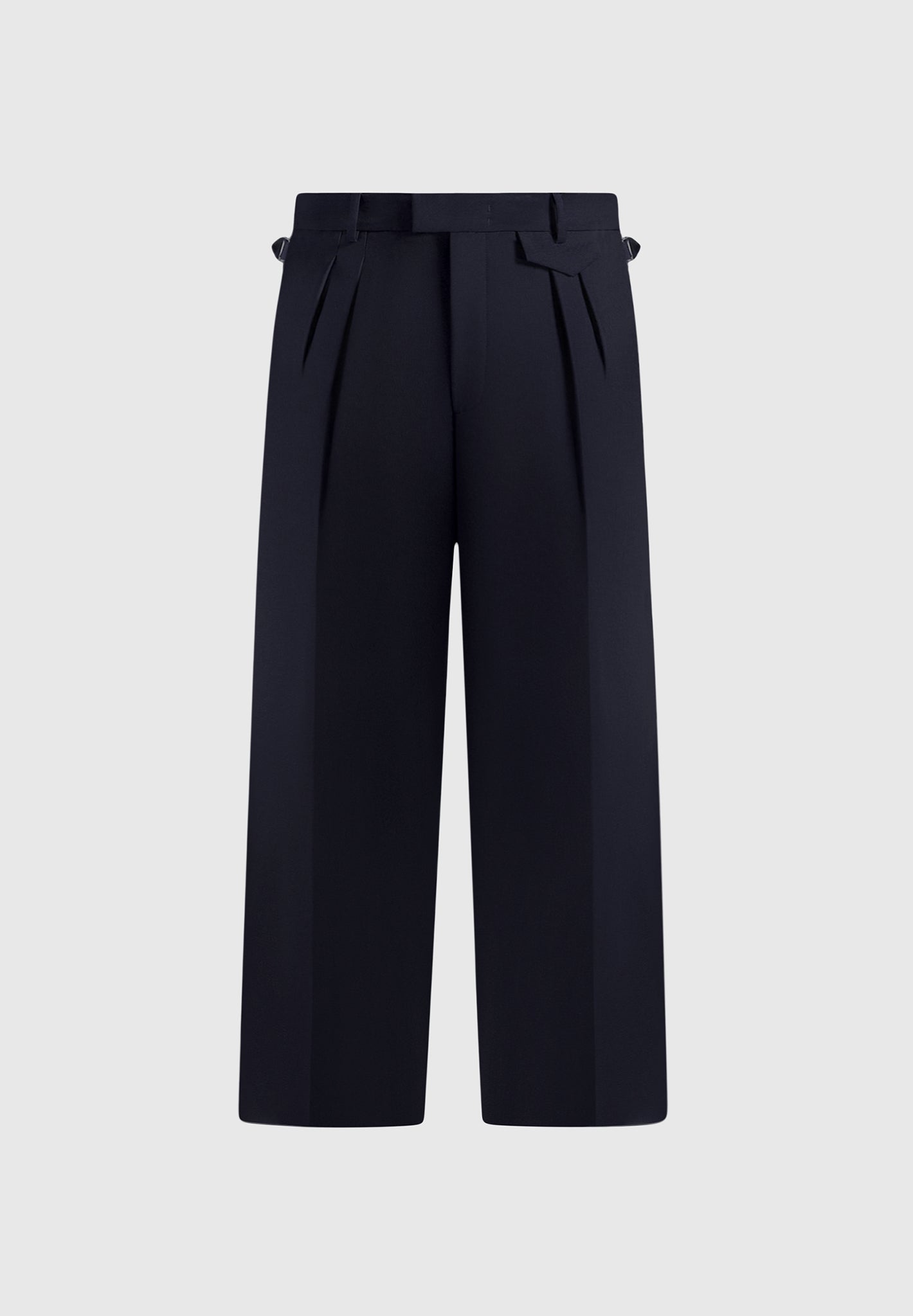 Pierre - Relaxed Fit Pleated Tailored Trousers - Navy