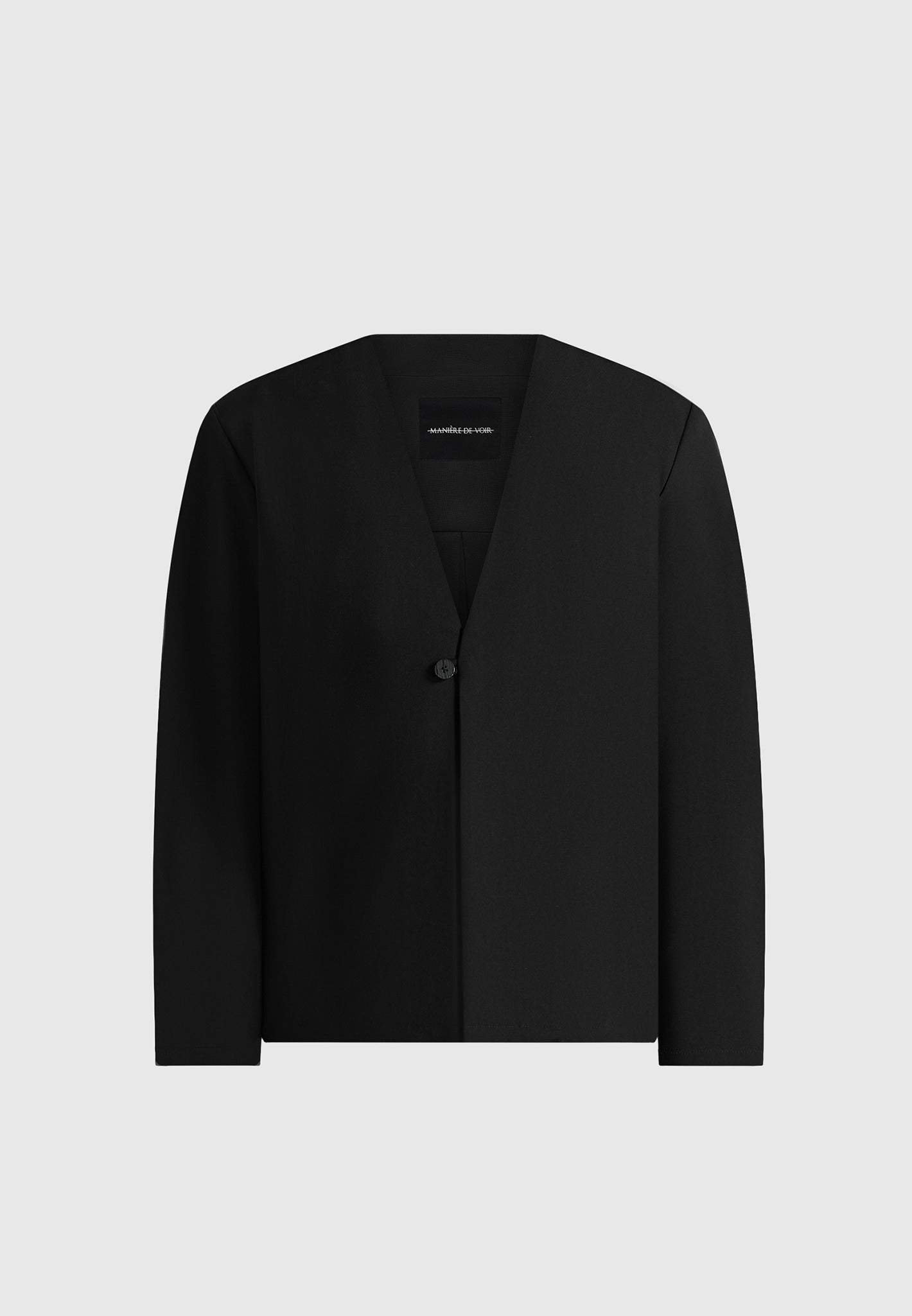 Axel - Minimal Kimono Wool-Blend Blazer - Black