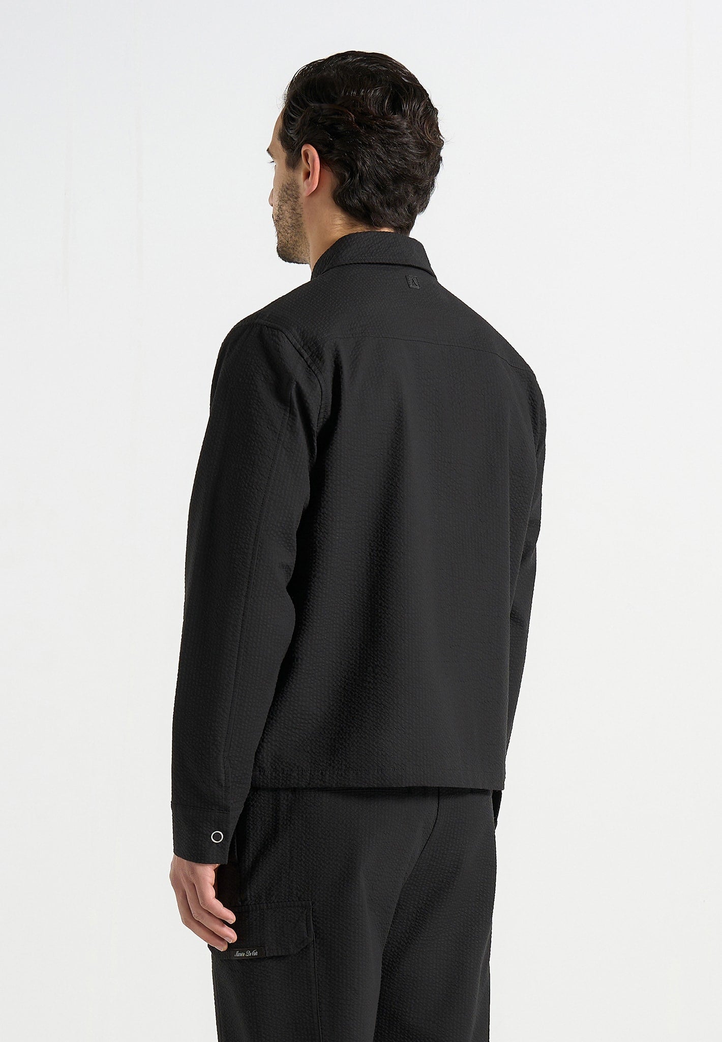 Milo - Textured Cargo Jacket - Black