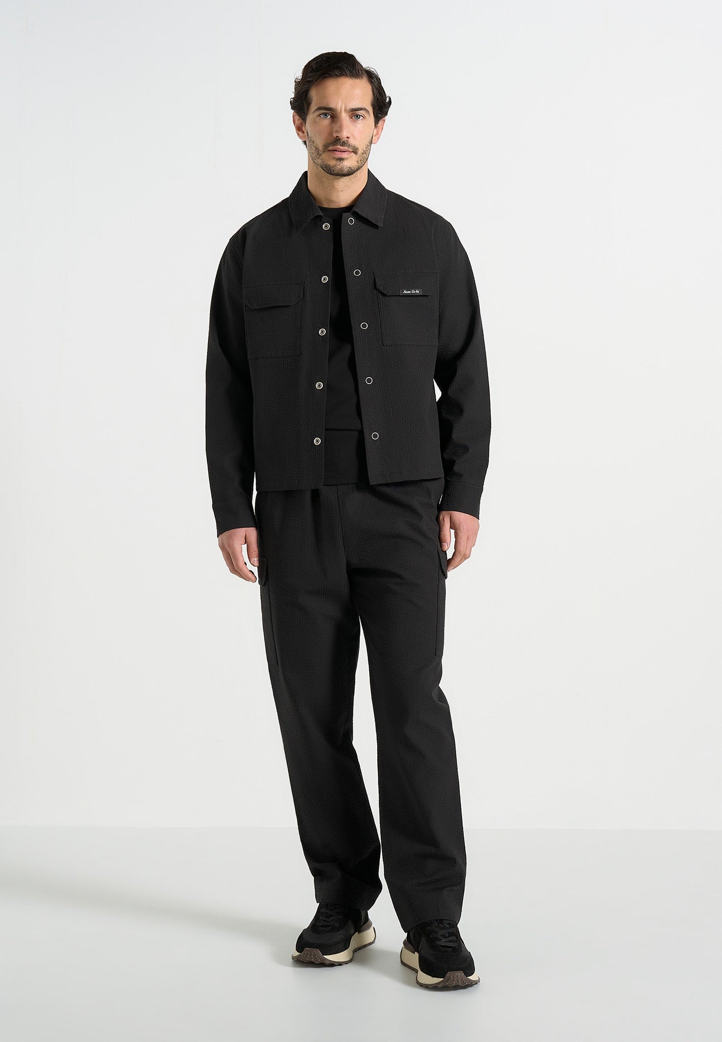 Milo - Textured Cargo Jacket - Black 