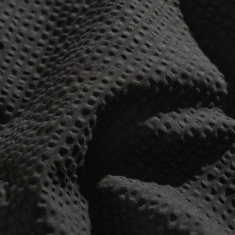 Rayan - Textured Cargo Trousers - Black