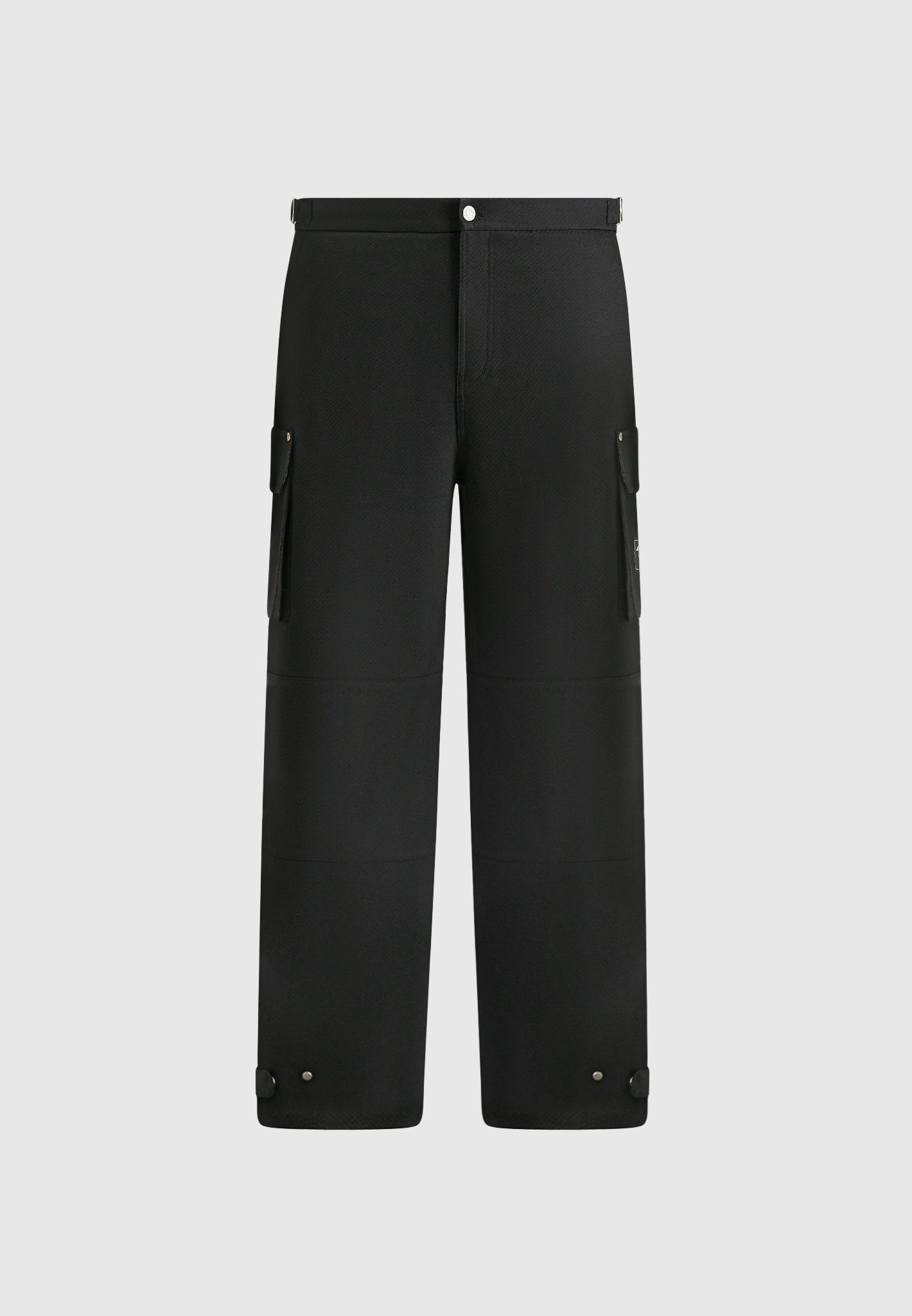 Mathis - Twill Signature Wide Leg Cargo Trousers - Black