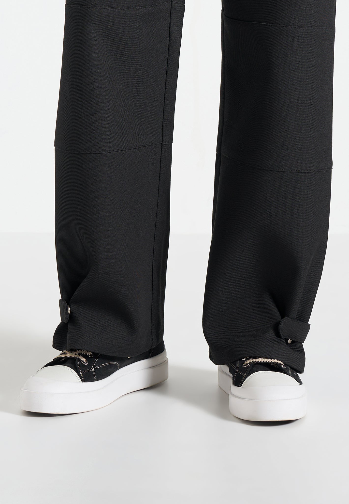 Mathis - Twill Signature Wide Leg Cargo Trousers - Black