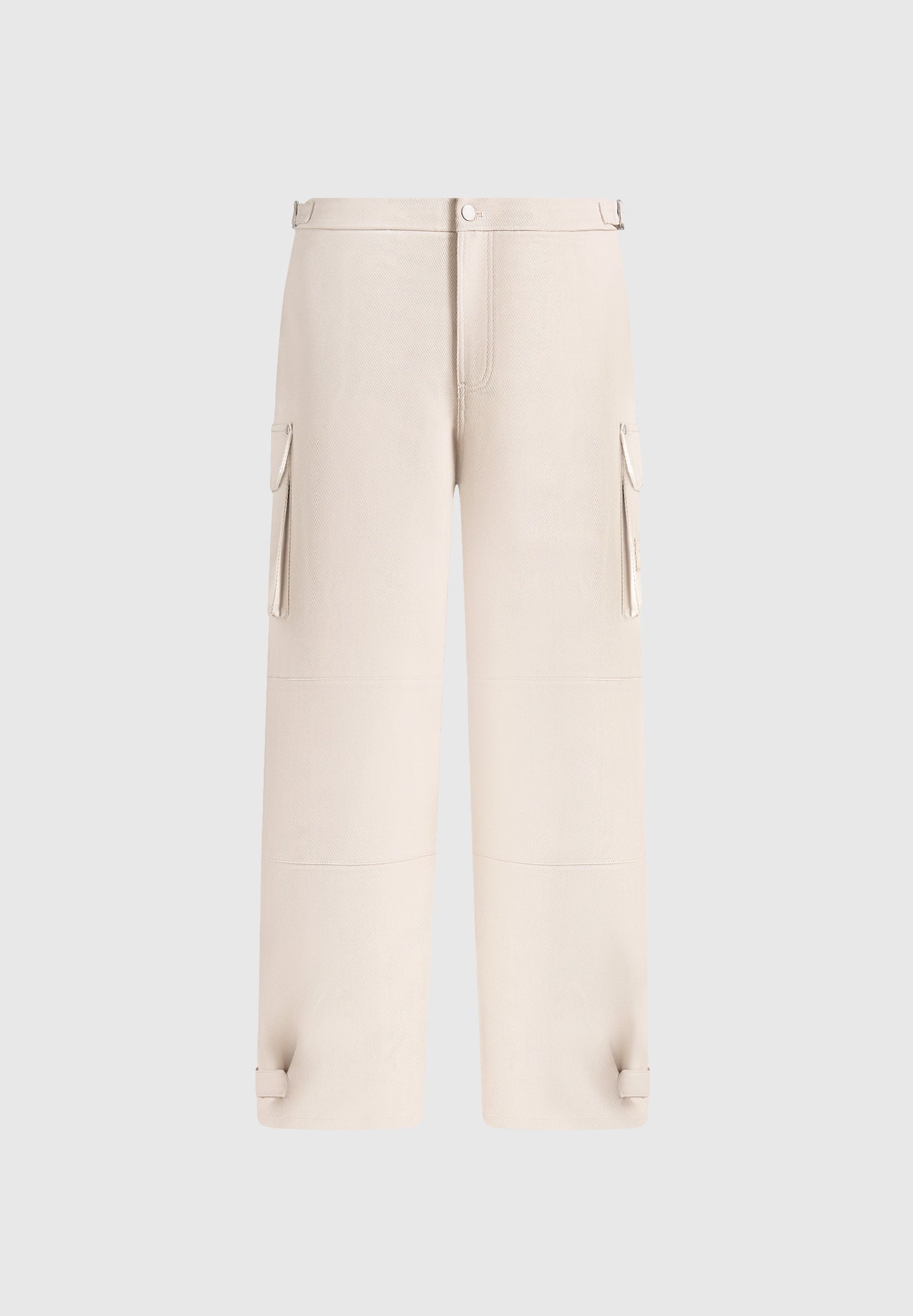 Mathis - Twill Signature Wide Leg Cargo Trousers - Beige