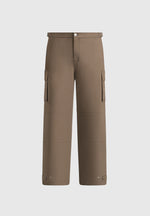 Mathis - Twill Signature Wide Leg Cargo Trousers - Olive