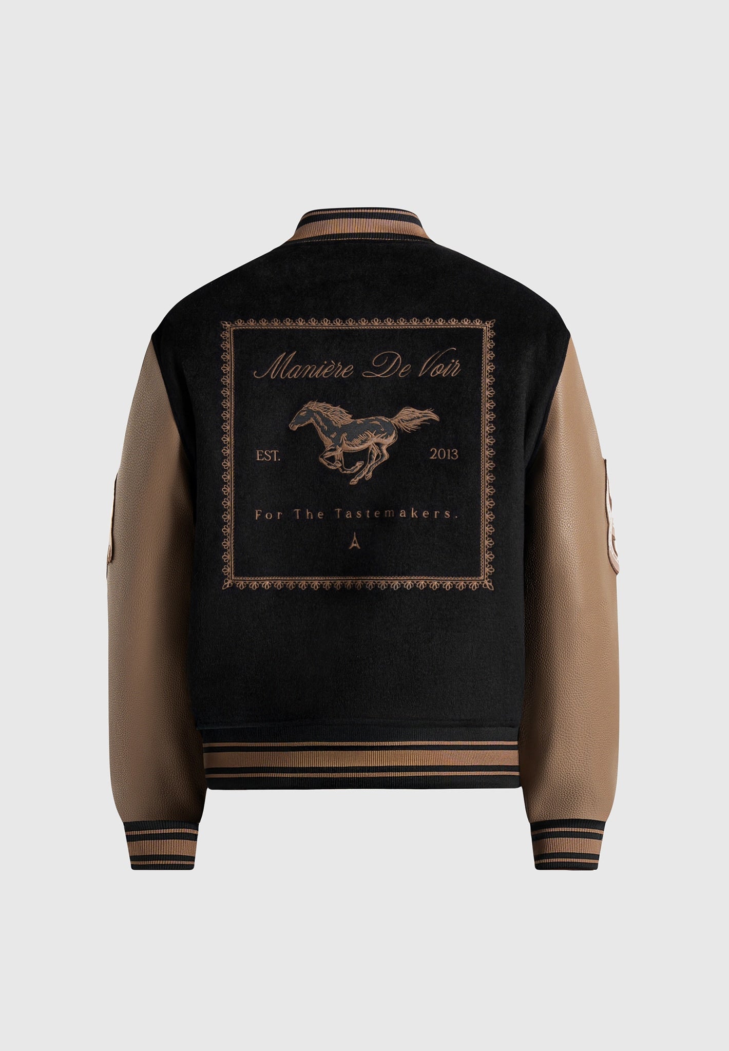 Amaury - Equestrian Wool-Blend Varsity Jacket - Black
