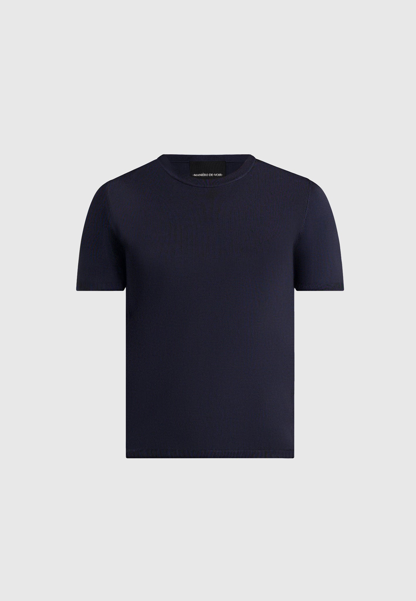 Ellis - Luxe Knitted T-Shirt - Navy