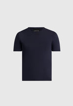 Ellis - Luxe Knitted T-Shirt - Navy