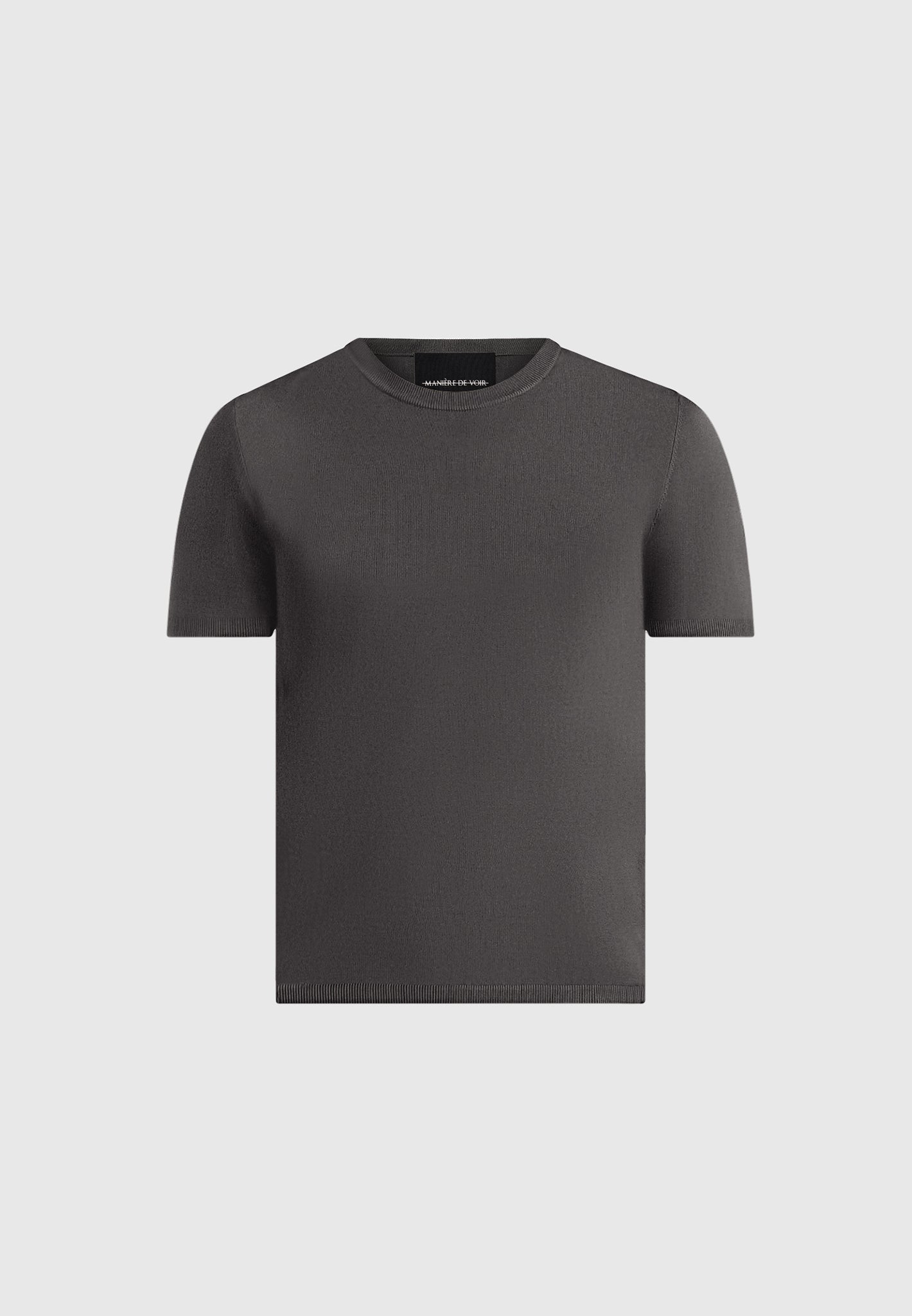 Ellis - Luxe Knitted T-Shirt - Charcoal