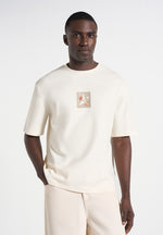 Thibault - Bird Detail Cotton T-Shirt - Cream