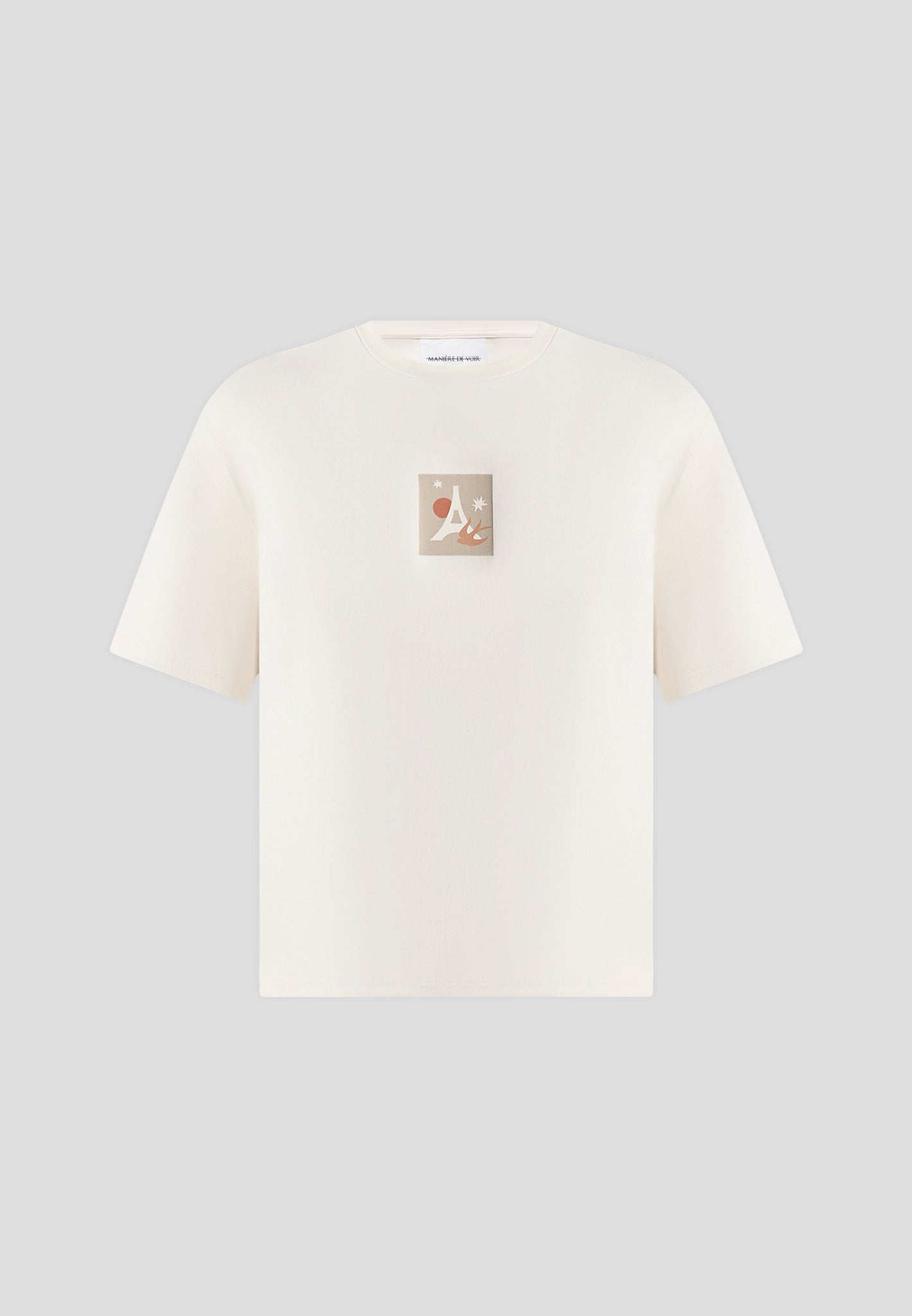 Thibault - Bird Detail Cotton T-Shirt - Cream