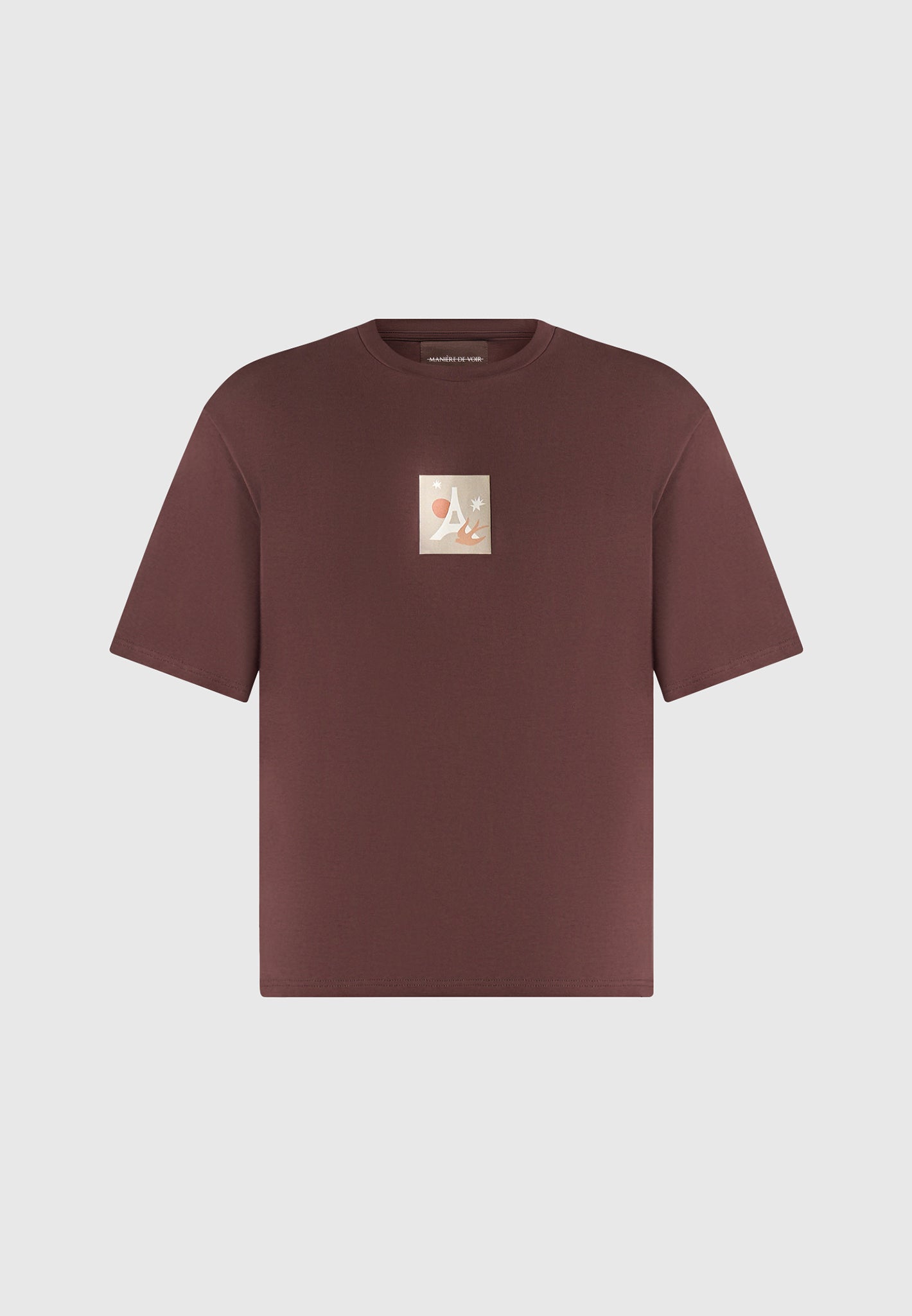 Thibault - Bird Detail Cotton T-Shirt - Brown