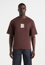Thibault - Bird Detail Cotton T-Shirt - Brown