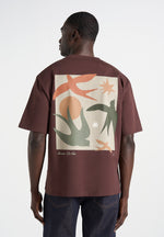 Thibault - Bird Detail Cotton T-Shirt - Brown