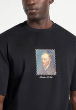 Anders - Cafe Terrace At Night Cotton T-Shirt - Black