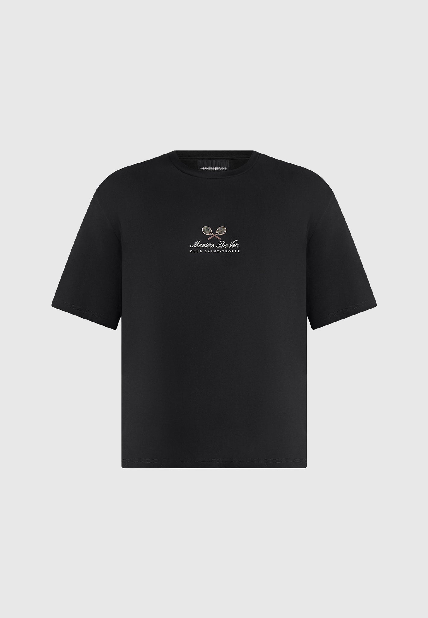 Aaron - Club Saint-Tropez Cotton T-Shirt - Black