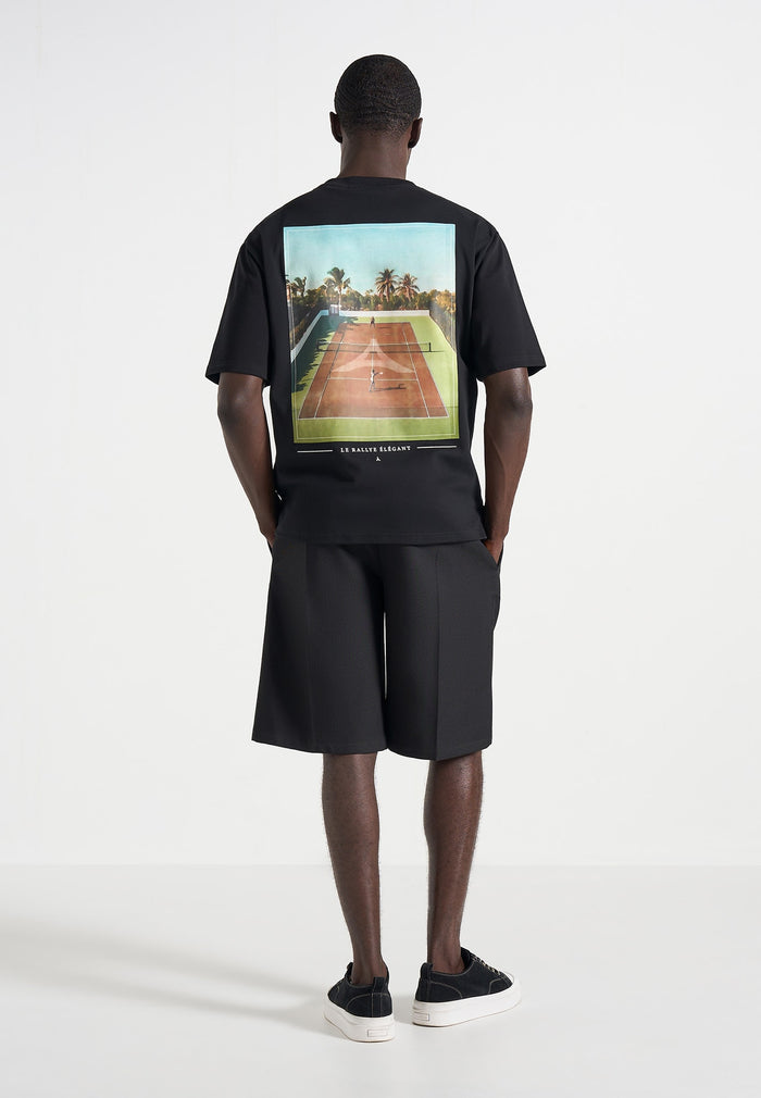 Aaron - Club Saint-Tropez Cotton T-Shirt - Black