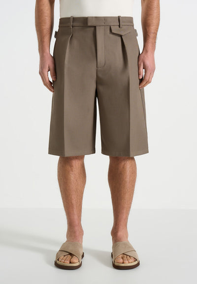 Auguste - Tailored Twill Bermuda Shorts - Olive