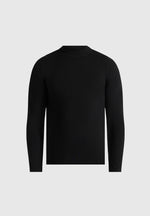 KW003 - Fitted Mock Neck Wool-Blend Jumper - Black