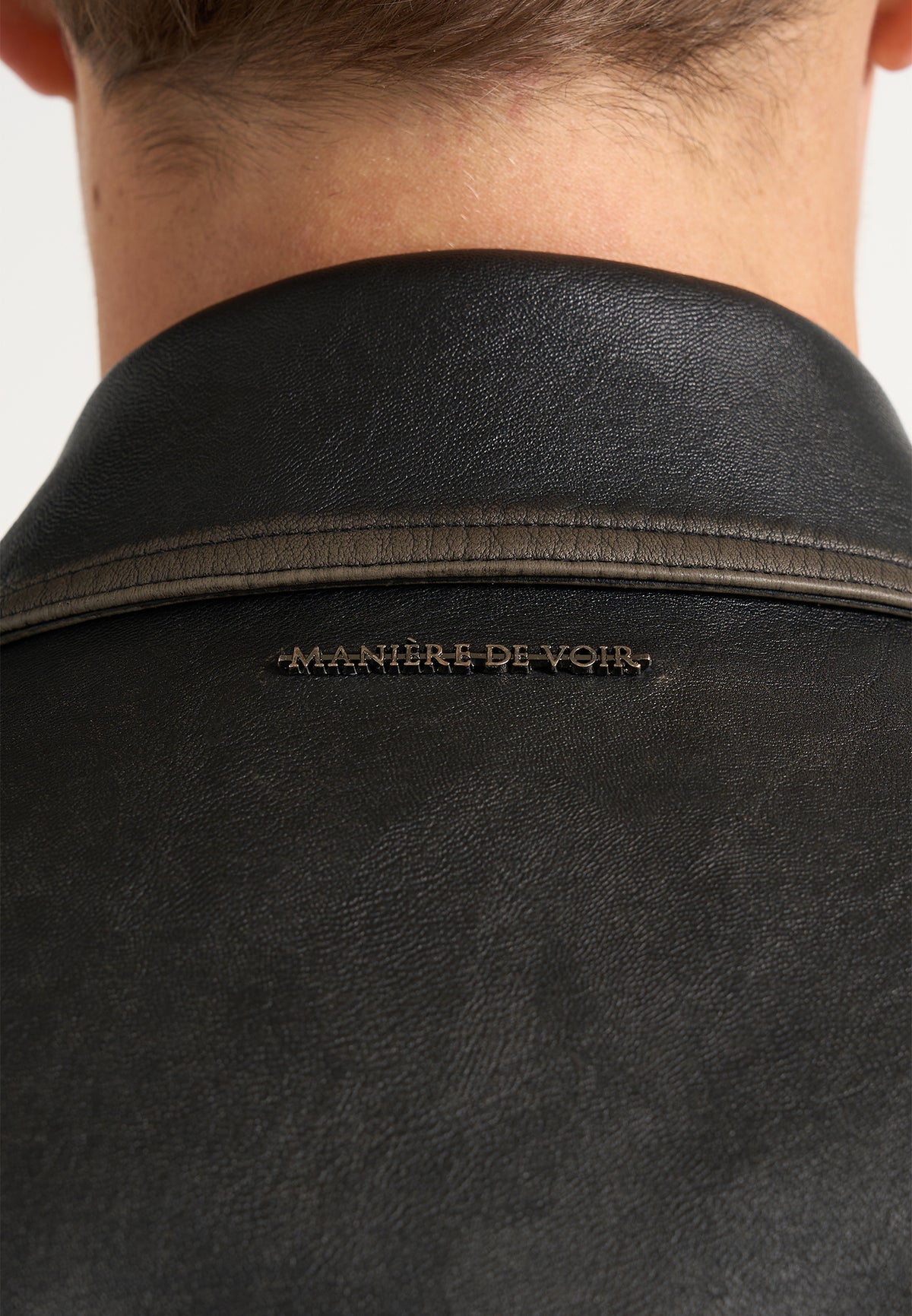 Clint - Vintage Leather Bomber Jacket - Black