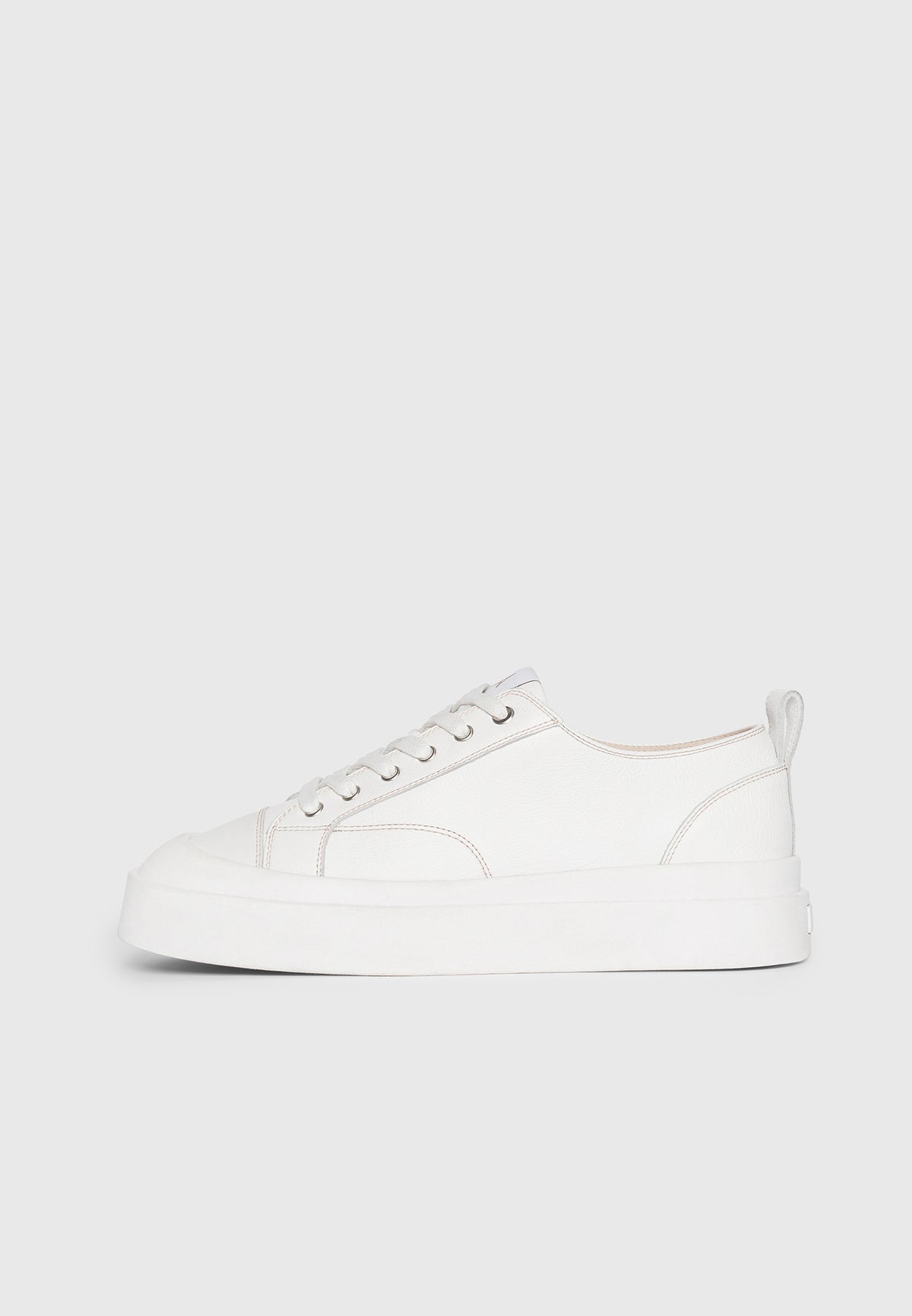 Men's Vienna - Leather Contrast Stitch Sneakers - White