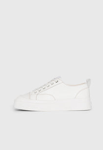 Men's Vienna - Leather Contrast Stitch Sneakers - White