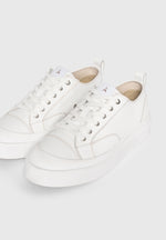 Vienna - Leather Contrast Stitch Sneakers - White