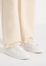Vienna - Leather Contrast Stitch Sneakers - White