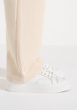 Vienna - Leather Contrast Stitch Sneakers - White