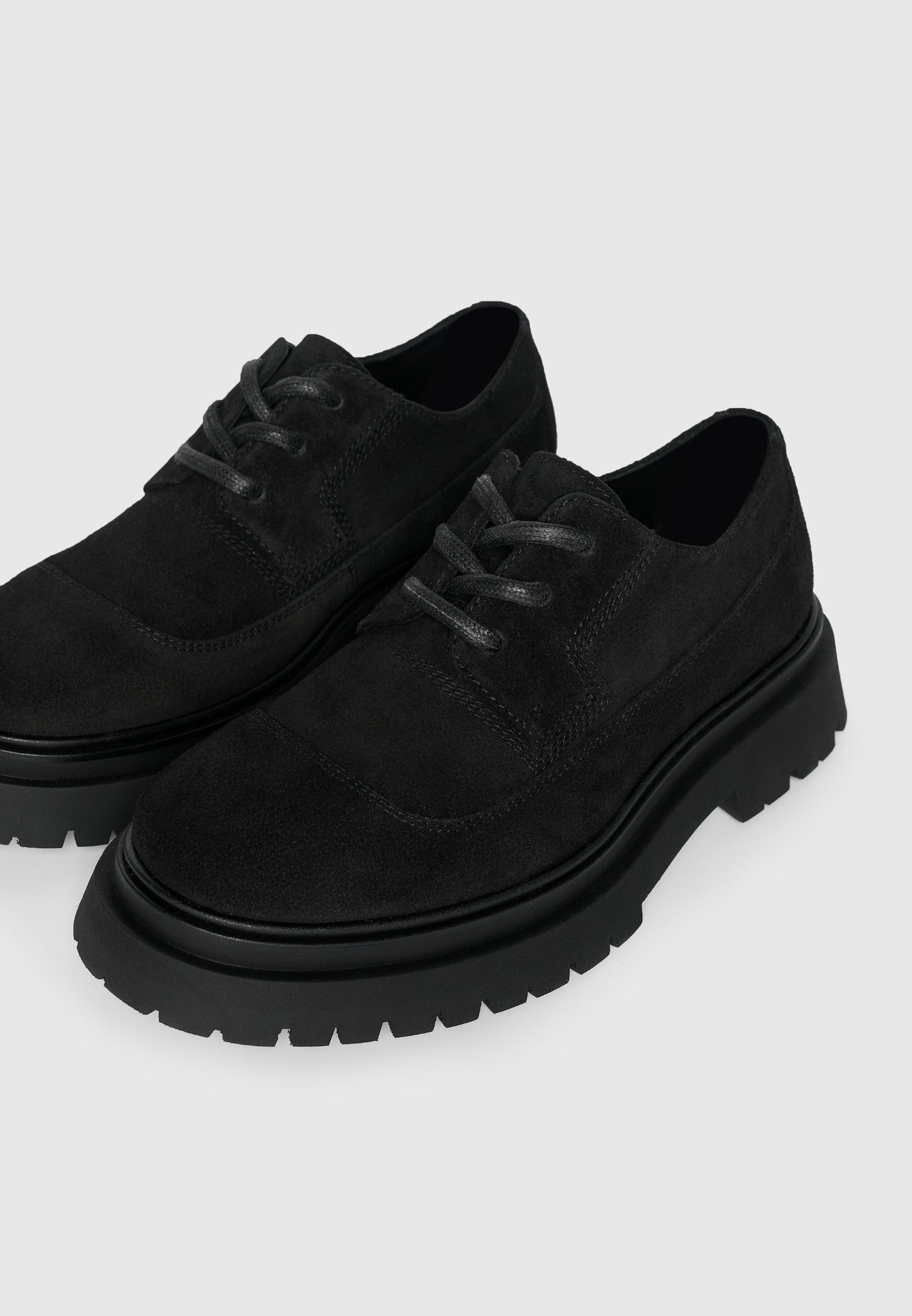 Rennes - Suede Derby Shoe - Black 
