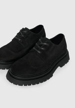 Rennes - Suede Derby Shoe - Black