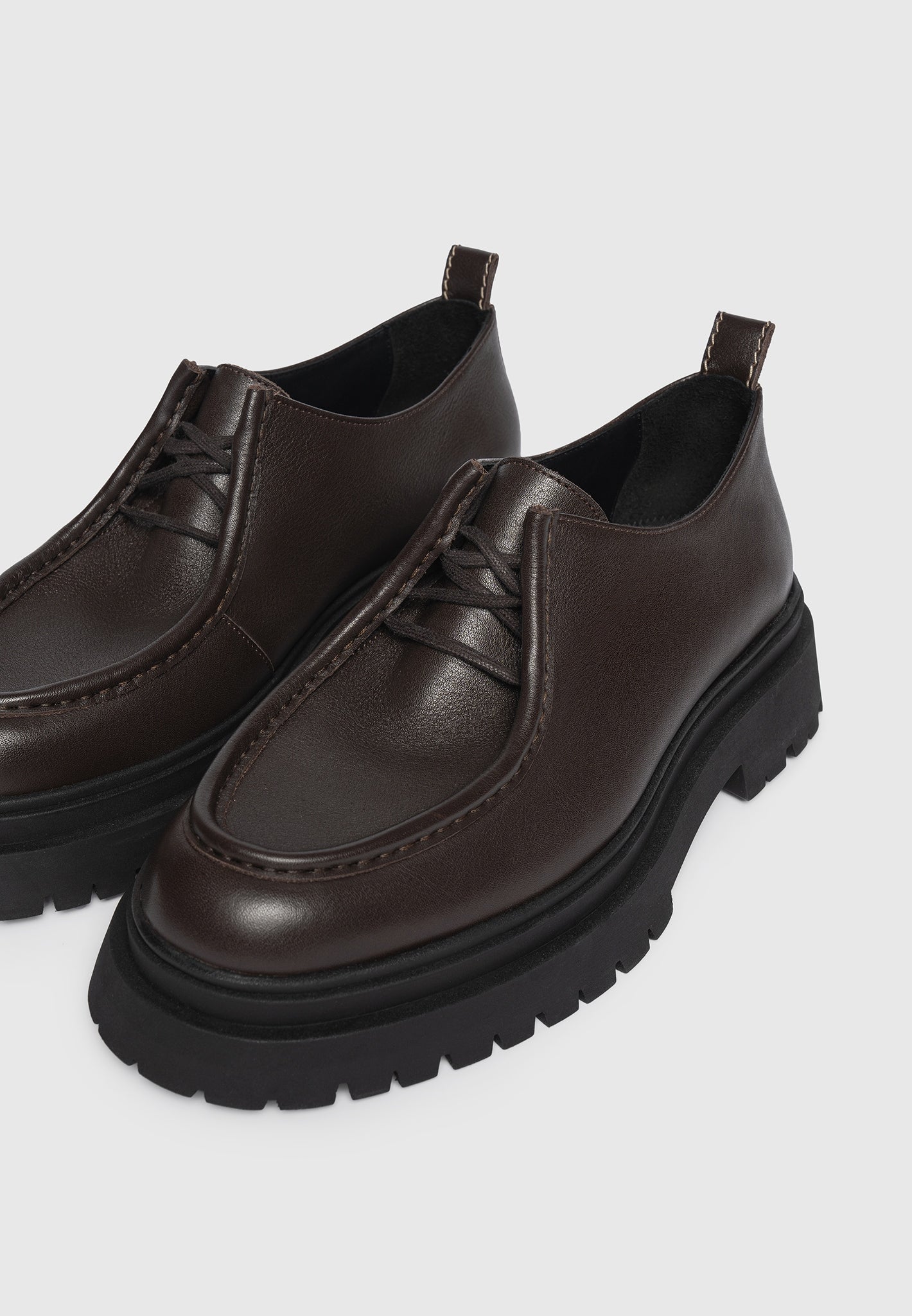 Lille - Leather Lace Up Shoes - Brown