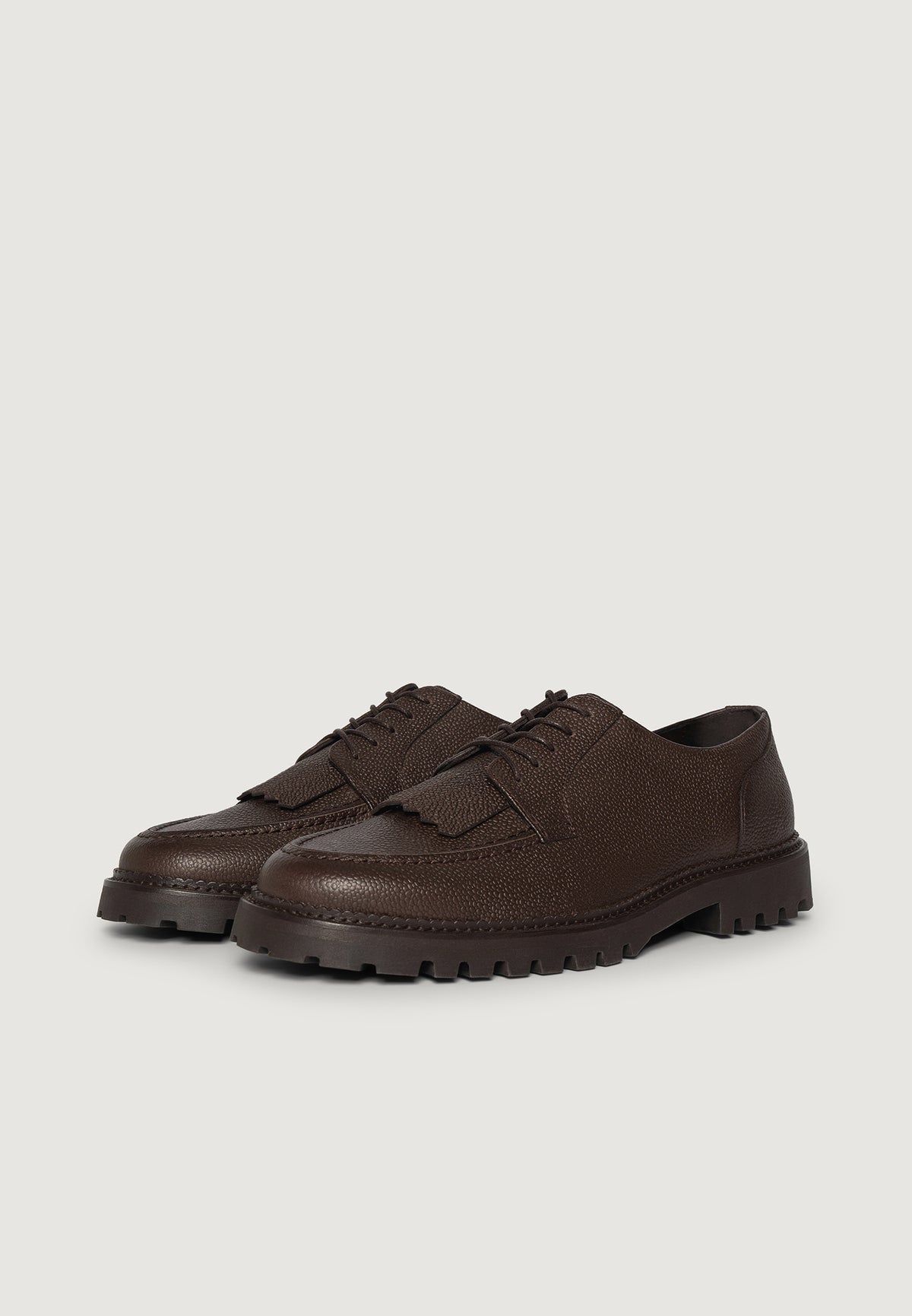 Fernand - Leather Fringe Derby Shoe - Brown