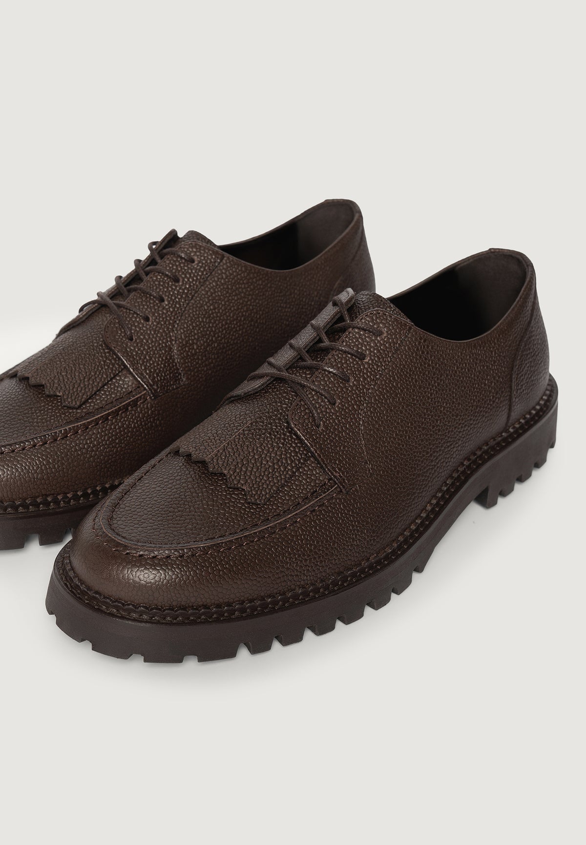 Fernand - Leather Fringe Derby Shoe - Brown