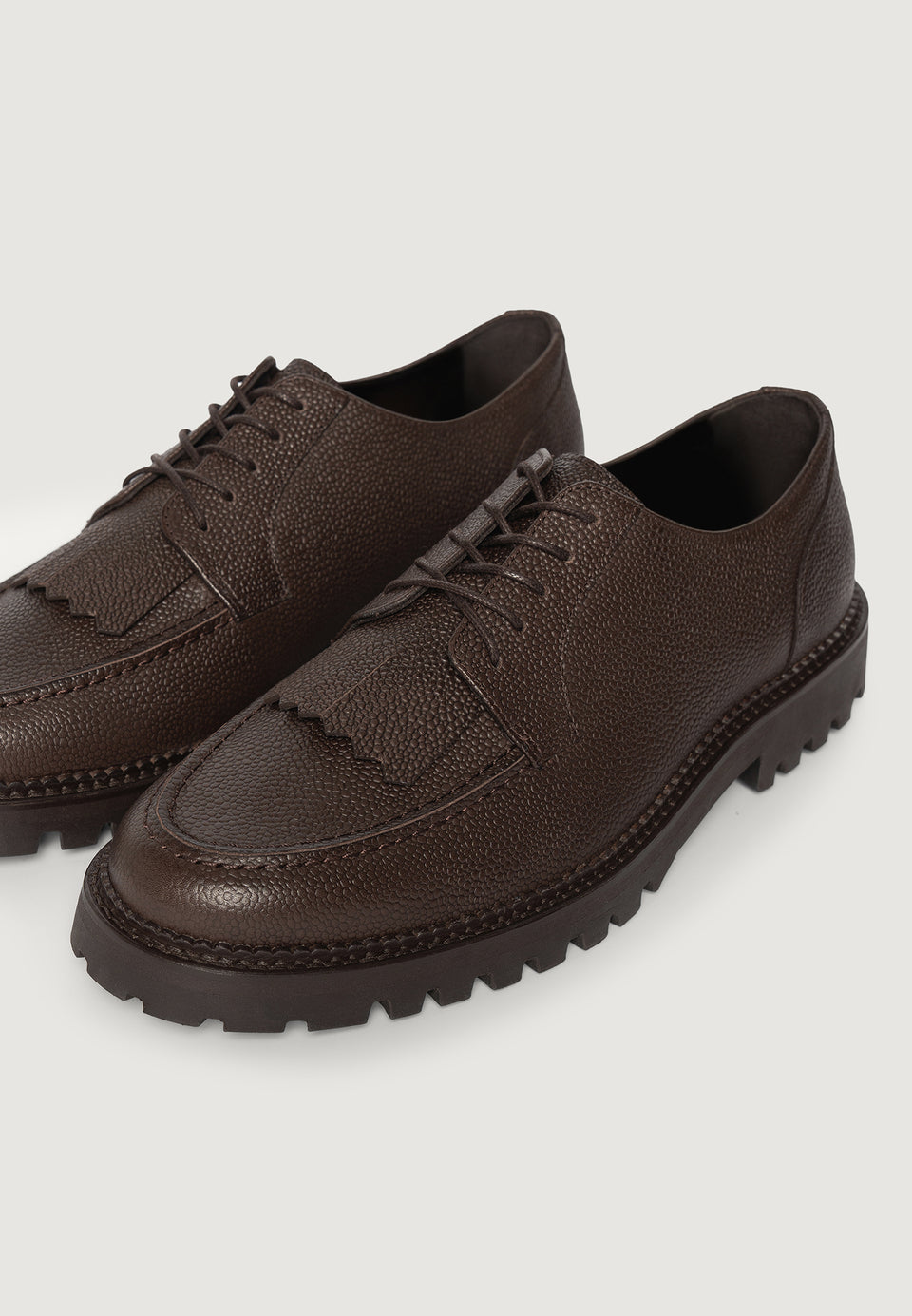 Fernand - Leather Fringe Derby Shoe - Brown