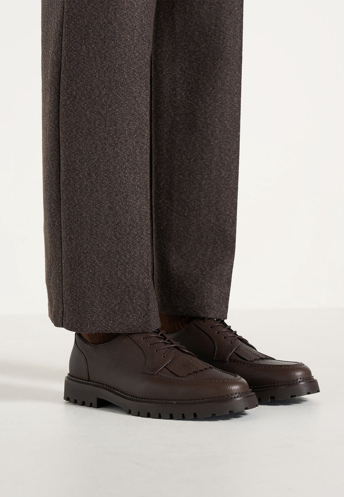Fernand - Leather Fringe Derby Shoe - Brown