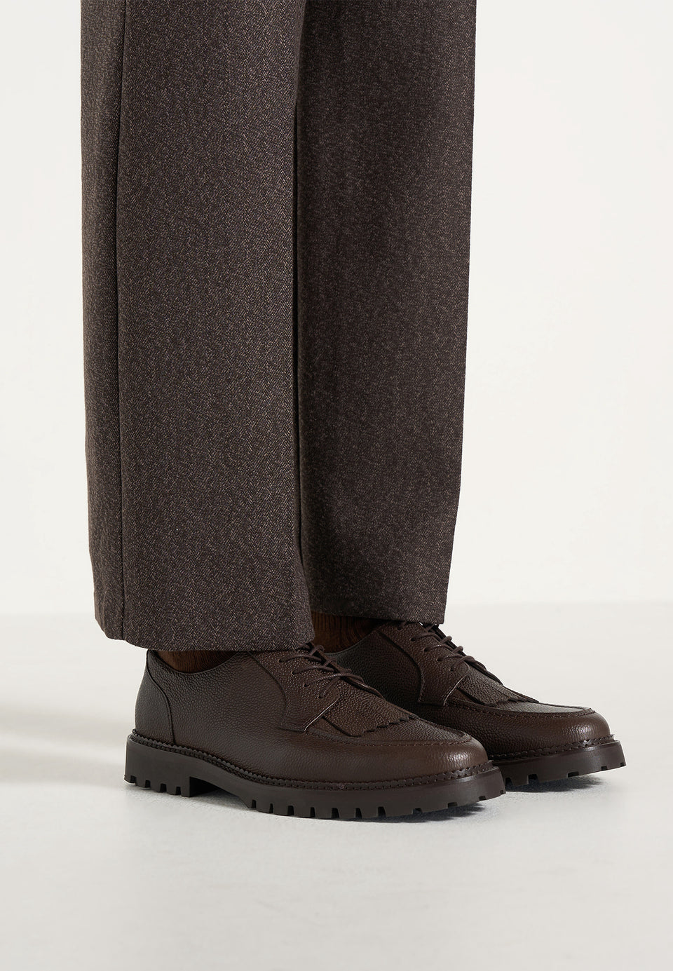 Fernand - Leather Fringe Derby Shoe - Brown
