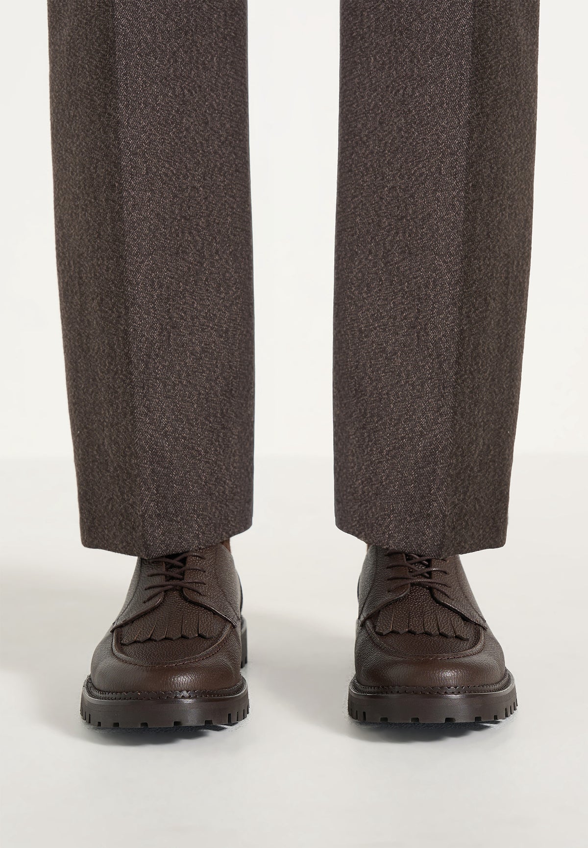 Fernand - Leather Fringe Derby Shoe - Brown