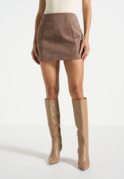 cleo-suede-a-line-mini-skirt-taupe