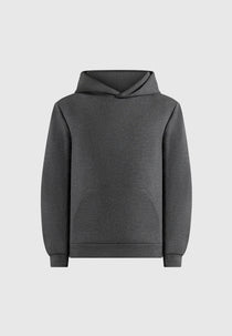Drew - Neoprene Minimal Regular Fit Hoodie - Charcoal Grey