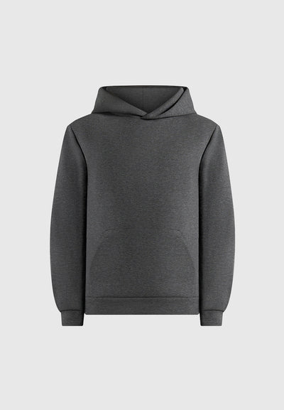 Drew - Neoprene Minimal Regular Fit Hoodie - Charcoal Grey