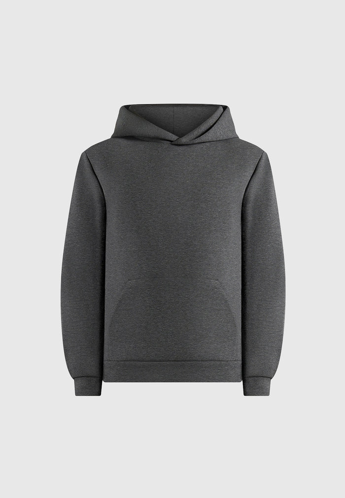 Drew - Neoprene Minimal Regular Fit Hoodie - Charcoal Grey